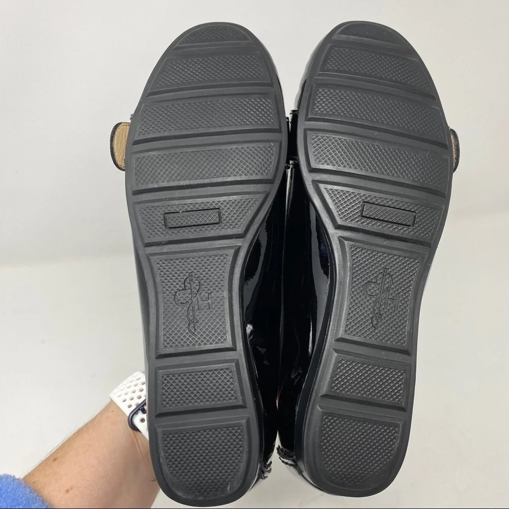 Cole Haan patent Leather black buckle loafers